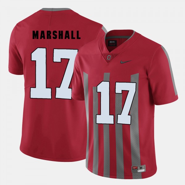 Ohio State Buckeyes Jalin Marshall Men's #17 Red College Football Jersey 2404BVHZ0